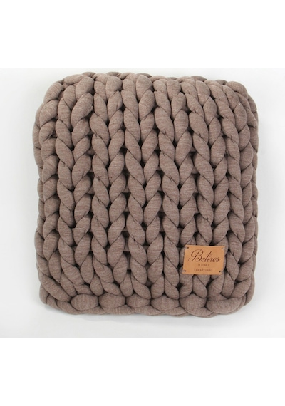 Hmy1801 Chunky Örgü Yastık Vizon