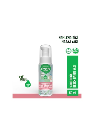 Siveno %100 Doğal Bebek Yağı Organik Jojoba Bakım Masaj Yağı Bitkisel Vegan 50 ml