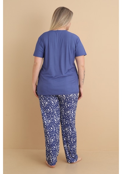 Wordex Mirano 9400 Summer Thrill Kısa Kollu Pegasus Büyük Beden Kadın Pijama Takımı Lacivert Wordex Mirano 9400 Summer Thrill Kısa Kollu Pegasus Büyük Beden Kadın Pijama Takımı Lacivert