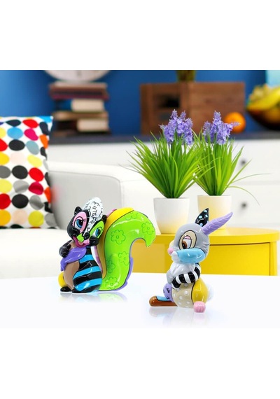 Disney Britto Bambi Çiçek Çekingen Poz Minyatür Heykelcik, 7,5 Cm, Çok Renkli