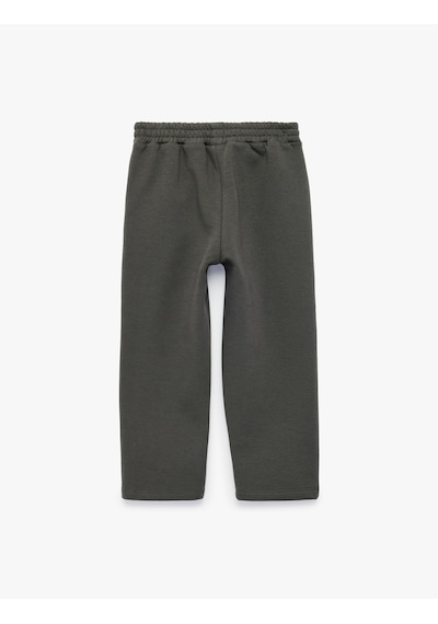 Koton Beli Lastikli Şardonlu Cepli Jogger Eşofman Altı Antrasit 7wmb40022tk