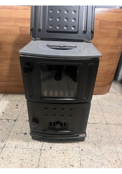 Bekaş 915-bekaş Camlı Lüx Salon Turbo Şömine Ateş Tuğlalı Soba Mat Siyah Renk