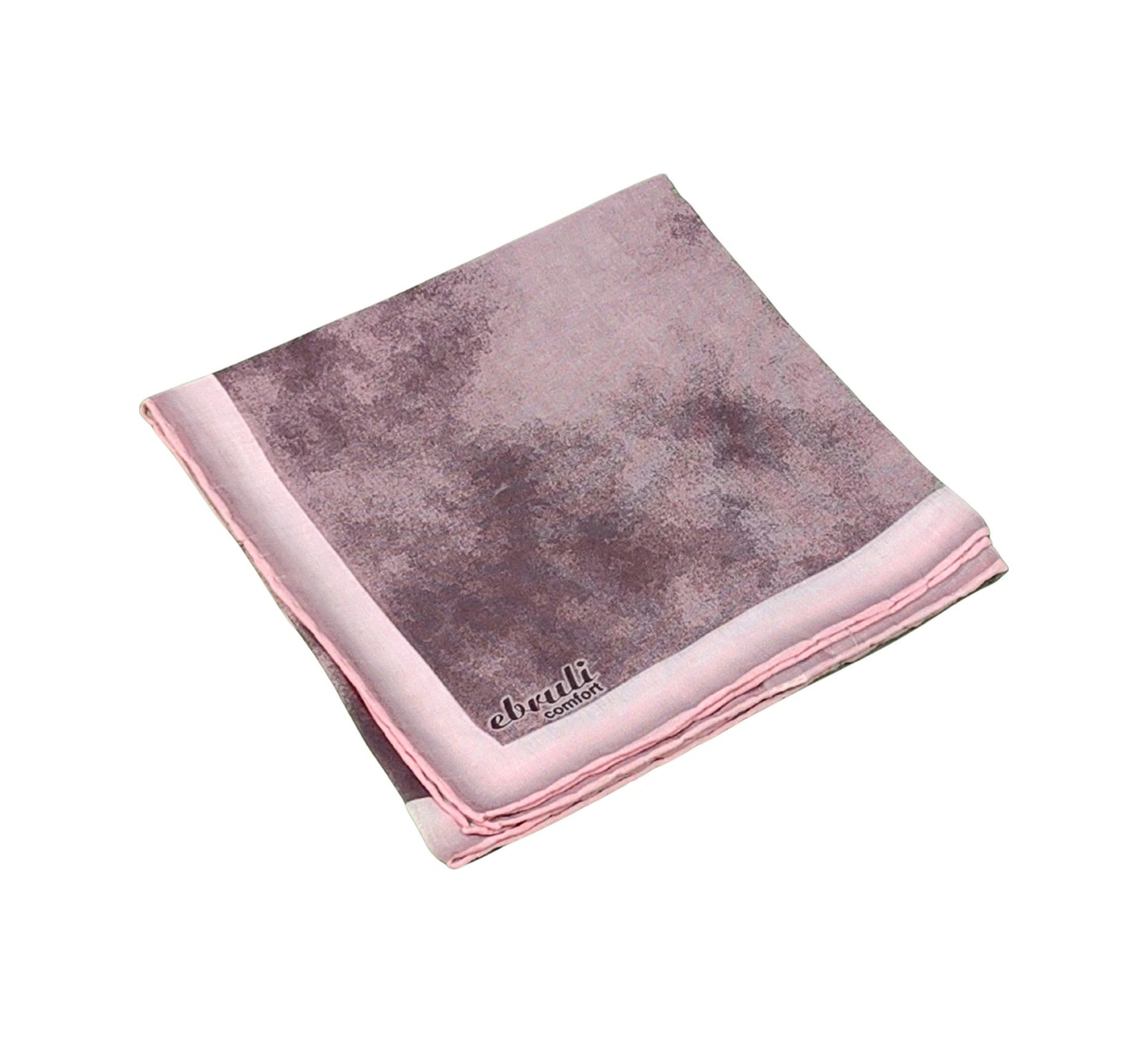 Mim Eşarp Ebruli Soft Pamuklu Desenli Eşarp - 95x95 Cm Pudra