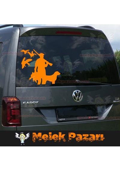 Avcı Ve Köpeği, Avcılık Oto Sticker