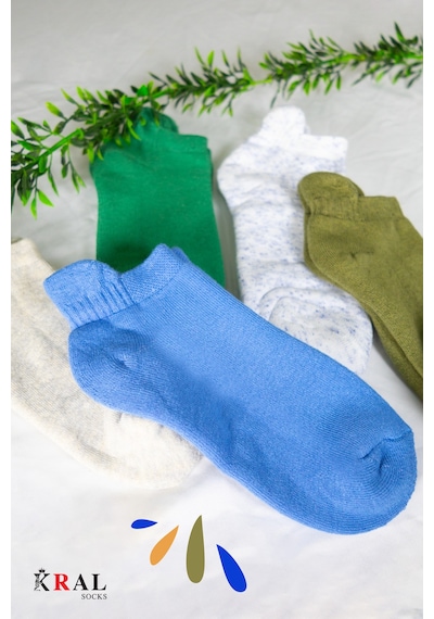 Kral Socks 5 Çift Kadın Yün Termal Kulak Detaylı Isı Emici Kışlık Çorap Renkli Karışık ASORTİ
