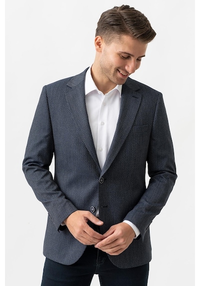 White Stone Novara C3004 Likralı 6 Drop Regular Fit Ceket Desenli - 50 Lacivert