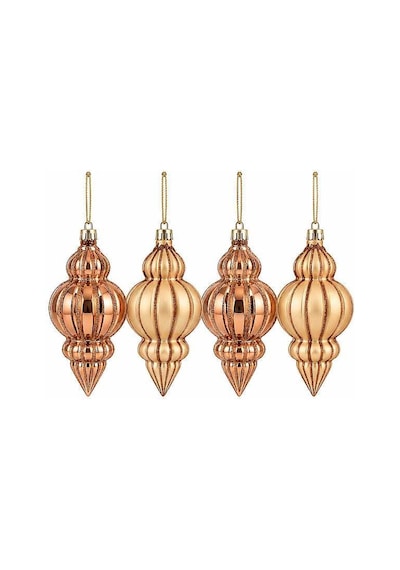 Yılbaşı Ağacı Süsü Rose Gold Mat-parlak Damla 12 Cm 4lü Diğer