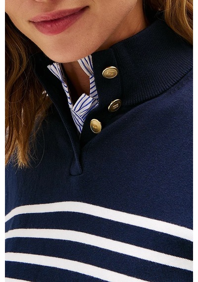 Tommy Hilfiger Bayan Kazak Ww0ww47467 0fı Lacivert-beyaz Lacivert-beyaz