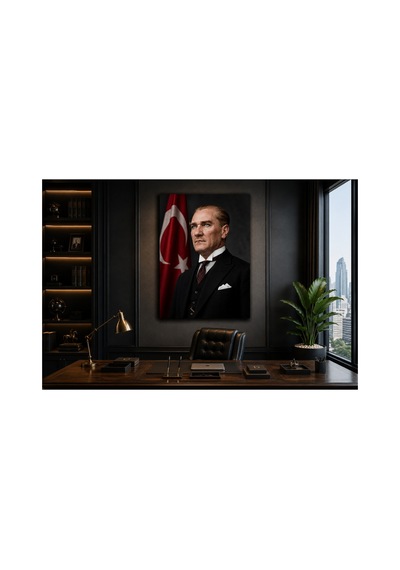 Atatürk Metal Tablo Premium Uv Baskı Dekoratif Duvar Tablosu Çok Renkli
