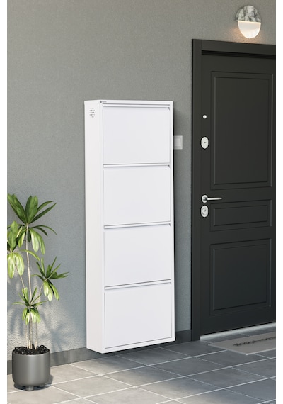 Arpelia Metal Ayakkabılık 4 Lü Beyaz