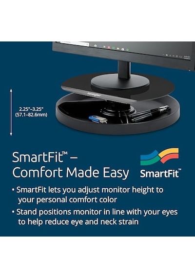 Ayrex Kensington Smartfit Döner Monitör Standı, Ayarlanabilir Yükseklik, Siyah, K52787ww