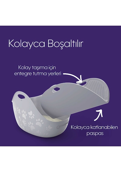 Kolay Temizlenen Taneleri Tutan Kedi Kumu Paspası Kabartmalı ve Kaymaz Mat
