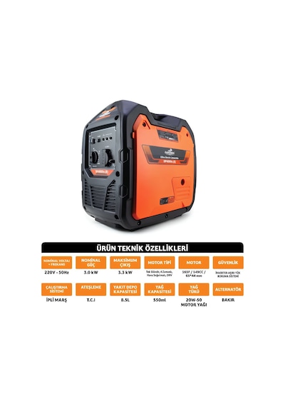 Dawreek Dp4000 3kw Benzinli İnverter Jeneratör