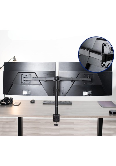 14-32'' Çift Kollu Ayarlanabilir Monitör Tutucu Masa Üstü