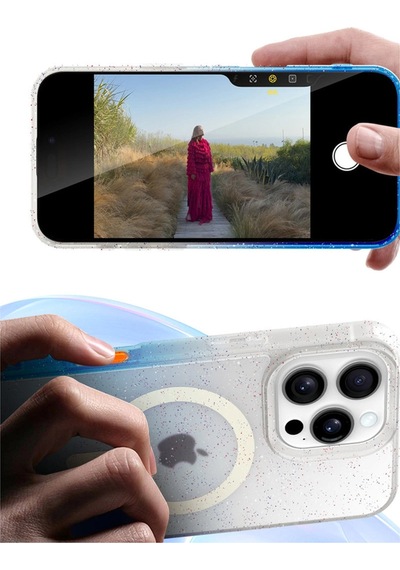 Apple Uyumlu iPhone  16 Pro Max Pummel Shiny Magsafe Kapak - Mor