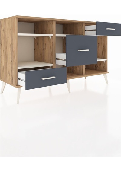 Kronos Konsol 4 Raflı 3 Çekmeceli 132x59x83 Çam-aytaşı/antrasit Aytaşı/antrasit Kronos Konsol 4 Raflı 3 Çekmeceli 132x59x83 Çam-aytaşı/antrasit Aytaşı/antrasit