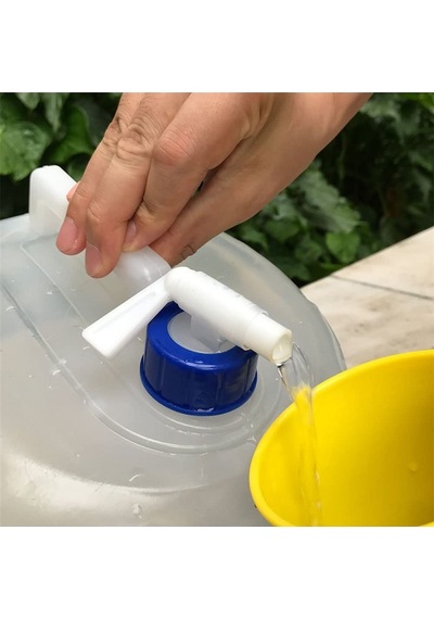 Musluk Kapaklı Akordiyon Portatif 10 Litre Bidon Container  Kova Şeffaf