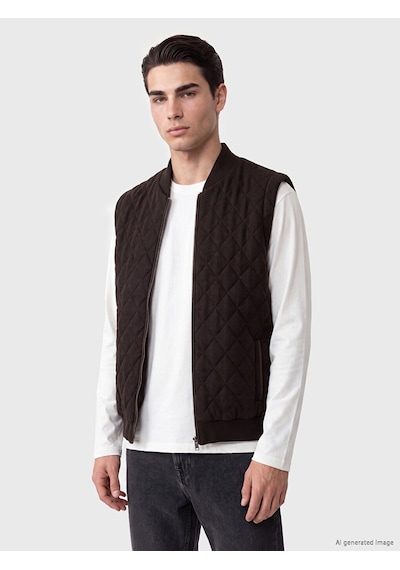 Lcwaıkıkı Classic Kahverengi Regular Fit Kolej Yaka Erkek Triko Yelek