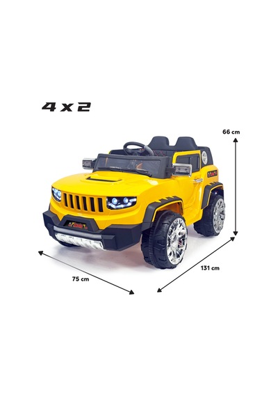 Jeep Akülü Araba 0-8 Yaş Sarı