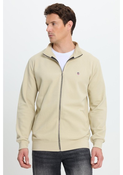 Tudors Erkek Slim Fit Dar Kesim Pamuklu Tam Fermuarlı Çift Cepli Dik Yaka Krem Sweatshirt Hırka-41890 Krem Tudors Erkek Slim Fit Dar Kesim Pamuklu Tam Fermuarlı Çift Cepli Dik Yaka Krem Sweatshirt Hırka-41890 Krem