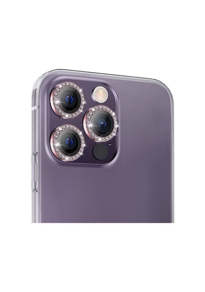 Buff Apple Uyumlu iPhone 14 Pro / 14 Pro Max Diamond Lens Koruyucu Rose Gold