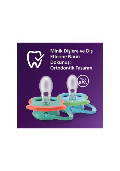 Ultra Air Emzik, Ortodontik, 6-18 Ay, Erkek, Scf087/11 Mavi Hayvanlar