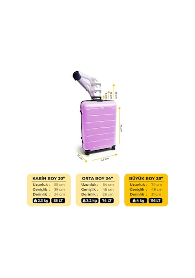 Biggdesign Moods Up Tsa Kilitli 28" Abs Gövdeli Valiz Büyük Boy-pembe