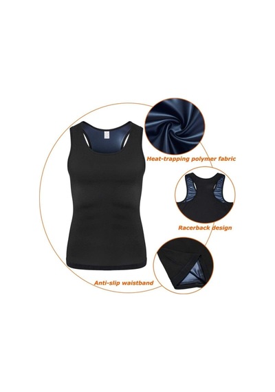 Multiflexpro Termal Sauna Terleten Erkek Atlet Siyah