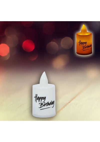 Happy Birthday Pilli Led Mum. 6.00 CM X 3.50 CM - Beyaz