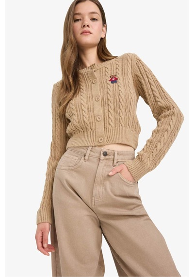 Defacto Coool Regular Fit Bisiklet Yaka Hırka E8237ax25wnbn268 Kahve