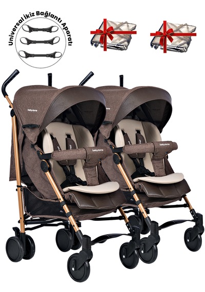 Baby Home 107 Ayrılıp Birleşebilen Baston İkiz Bebek Arabası