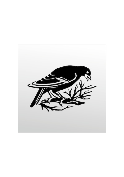 Folyo Sticker Daldaki Kuş 60cm Uzunluk Siyah