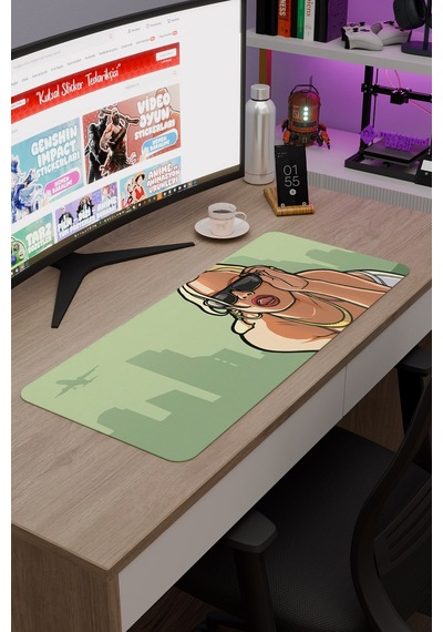 Gta San Andreas Kaymaz Dikişli Kauçuk Oyuncu Mousepad V2 - 70x30 Xl Gaming Mouse Pad Fare Altlığı