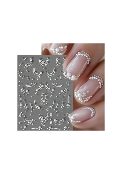 Nailist Fransız İnci Yapışkanlı Tırnak Sticker Nailart Tırnak Dövmesi No.1