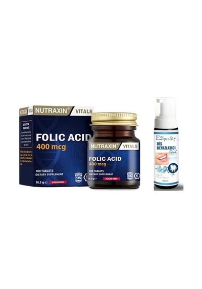 Folic Acid 100 Tablet - Diş Beyazlatıcı Köpük Hediye