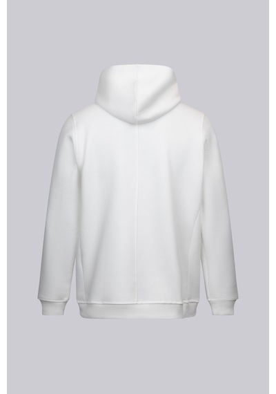Hatemoğlu Beyaz Regular Fit Pamuklu Tam Fermuarlı Kapüşonlu Sweatshirt 30225 Beyaz
