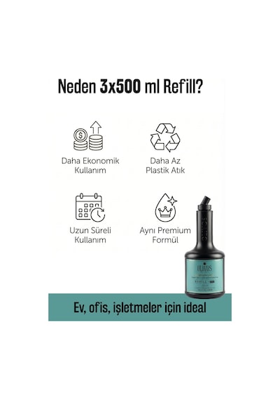 Poseidon S Mist Zeytinyağlı Bergamot Kokulu Sıvı Sabun Refill 1500 Ml 3x500 Ml Ekonomik Paket