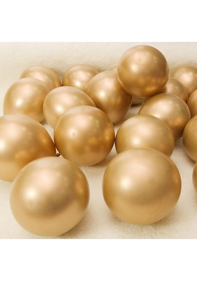Gold Krom Balon 10 Adet Küçük Boy 5 Inç Gold