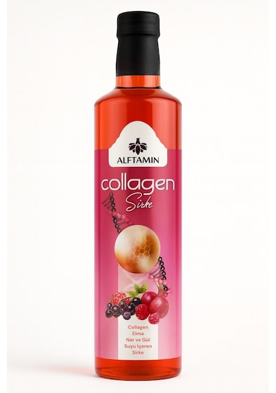 Kolajen Collagen Sirke Elma Nar Ve Gül Suyu İçeren Fermente Doğal Sirke