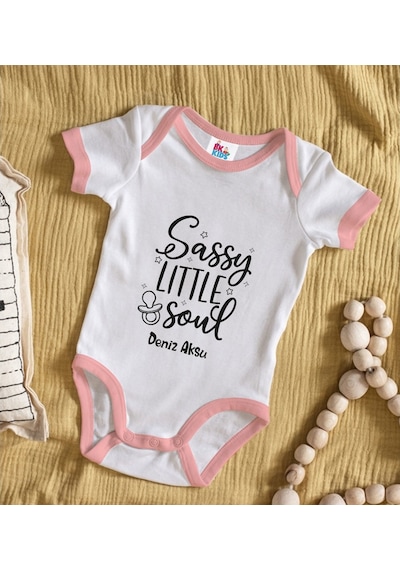 Bitmeyenkartus Bk Kids Kişiye Özel Pembe Bebek Body Zıbın - Model 8 Çok Renkli