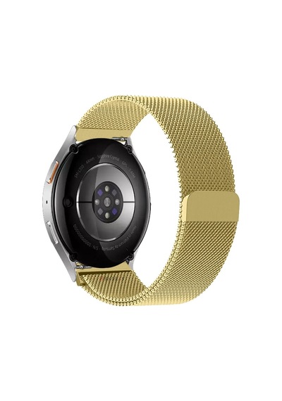 Galaxy Watch 6 / 5 / 4 Fe Uyumlu Manyetik Milanese Metal Kordon 40-47mm Altın