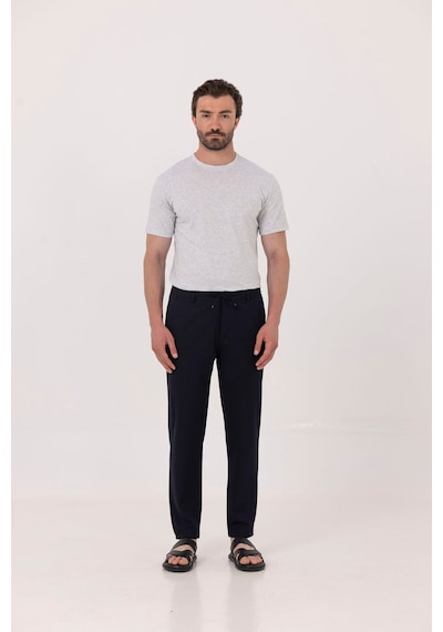 Sabri Özel Açık Gri %100 Pamuk Bisiklet Yaka Düz Renk Basic T-shirt