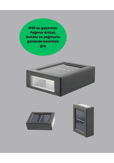 Northcity Güneş Enerjili Led Duvar Lambası - Bahçe Ve Balkon Aydınlatması