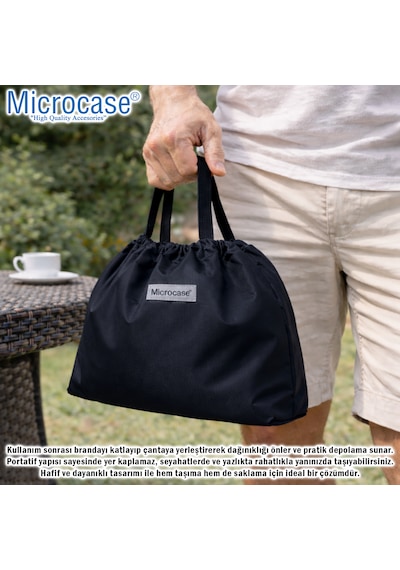 Microcase Su Geçirmez 4 Mevsim Kullanım Bahçe Mobilyası Masa Kılıfı Brandası 75x80x180 Cm Al5544