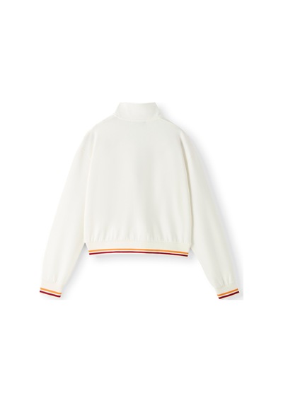 Gsstore Galatasaray Kadın Yarım Fermuar Sweatshirt K261091 Ekru Ekru