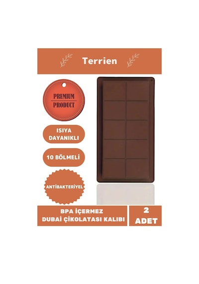 Home Serisi Bpa İçermez Esnek Yüksek Isıya Dayanıklı Silikon 2 Adet Dubai Çikolata Kalıbı Çok Renkli