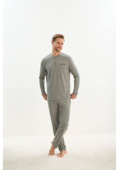 Sevim Erkek Uzun Kol Yeşil Pijama Takım C8t2n5o9 001