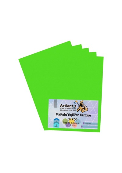 Fon Kartonu Fosforlu Renkler 35X50 5 Adet Artlantis Fosforlu Fon