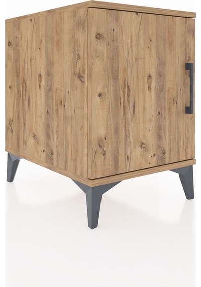 Kronos Komodin 2 Raflı Tek Kapaklı 44x59x64 Çam-çam Atlas Çam
