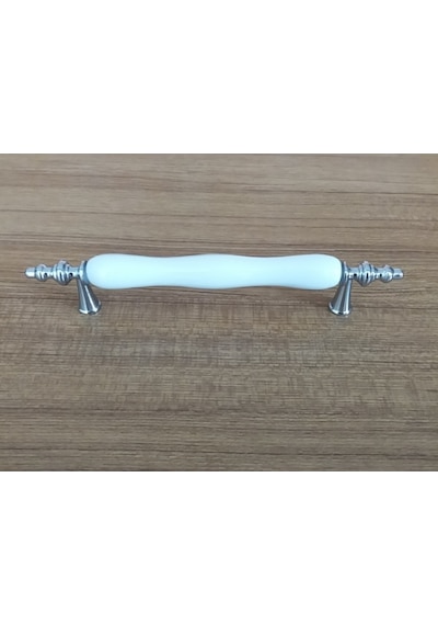 Mobaksaksesuar Porselen Boğumlu Kulp Krom Iğne Ayak 128 Mm